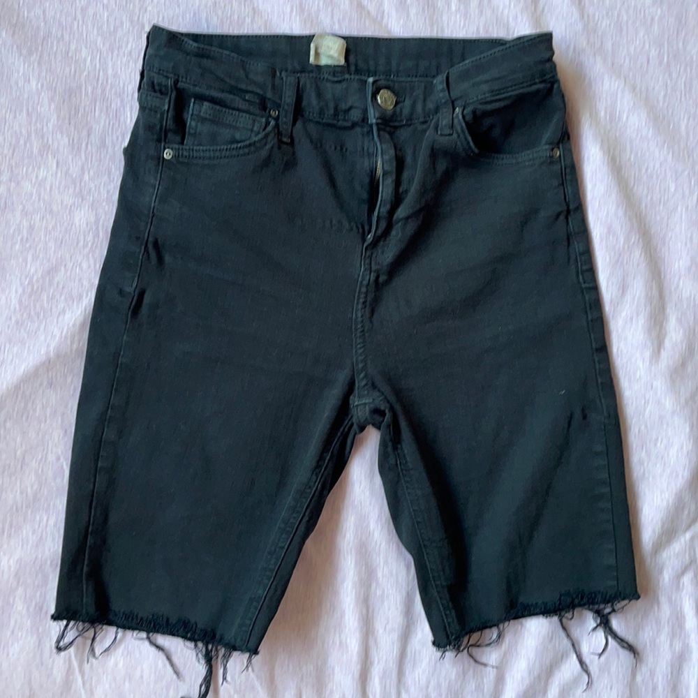 Top Shop Black high rise Dad Jean Shorts ~ Cutoffs
